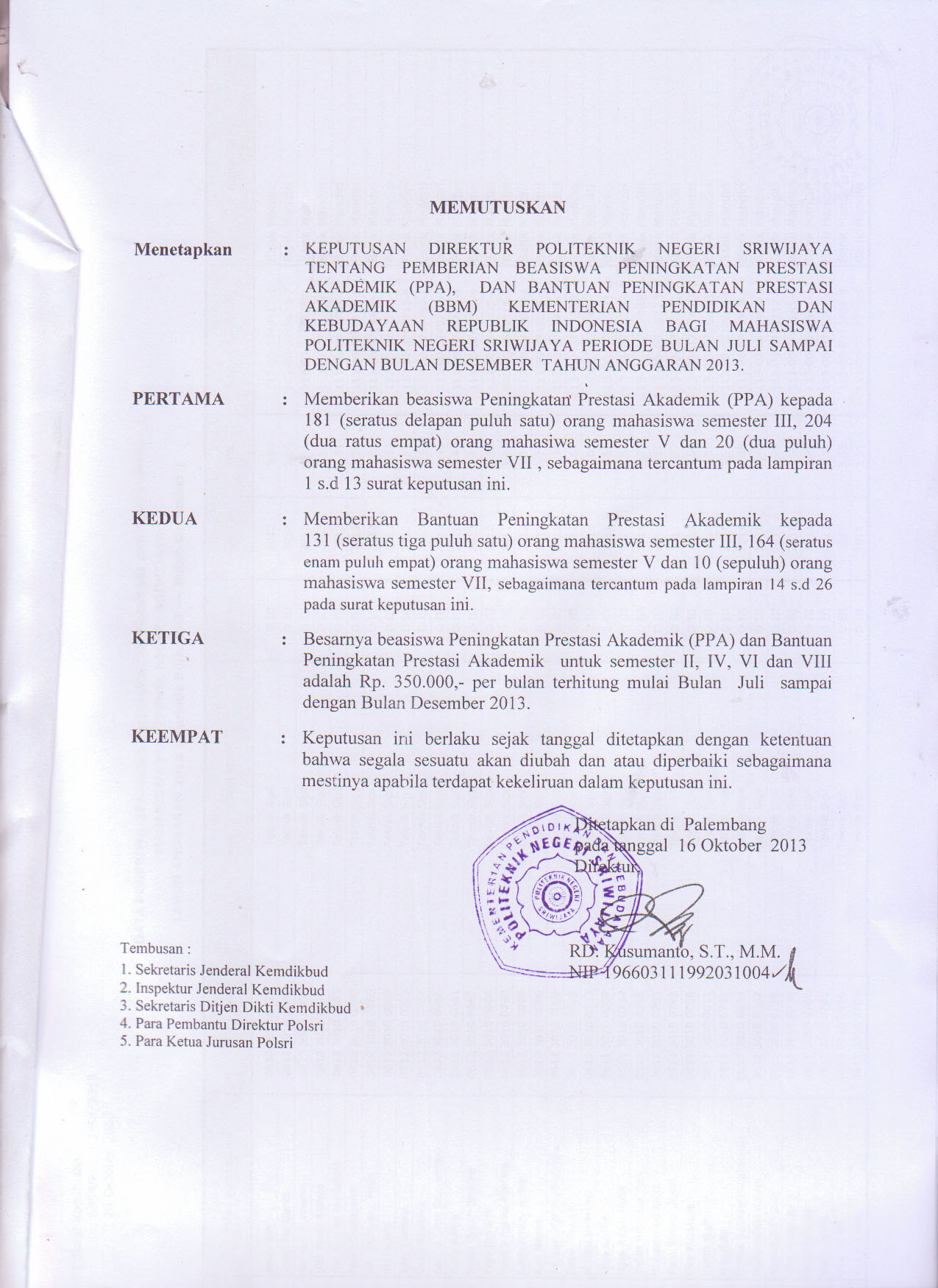 Pengumuman Penerima Beasiswa PPA dan Bantuan PPA