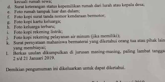 Penyesuaian Dana UKT 2019